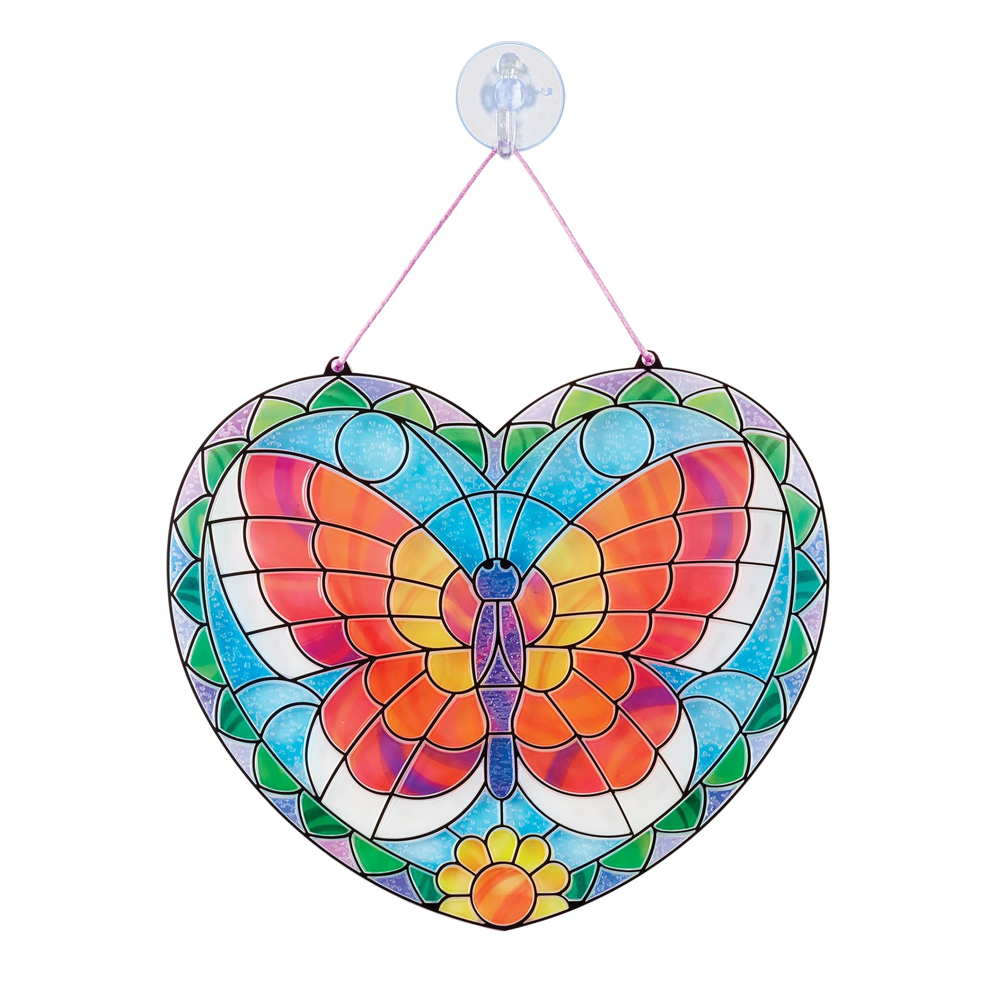 Melissa & Doug Stained Glass Butterfly Kit| Arts and Crafts for Children Age 5+ | Kids Activity Window Art Kit | Mess Free Activity | Gifts for Boys & Girls