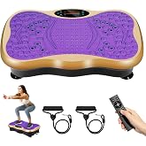 Himaly Low‑Noise Vibration Plate Exercise Machine for Home Fitness Workouts | With Bluetooth Speakers, 2 Resistance Bands, 5 Program Modes &amp; 99‑Level Speed for Lymphatic Drainage &amp; Whole‑Body Toning