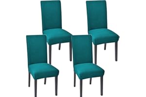 Aertiavty Chair Covers for Dining Room Set of 4 Kitchen Chair Covers, Dining Room Chair Covers Chair Slipcover Parsons Chair Covers, Teal