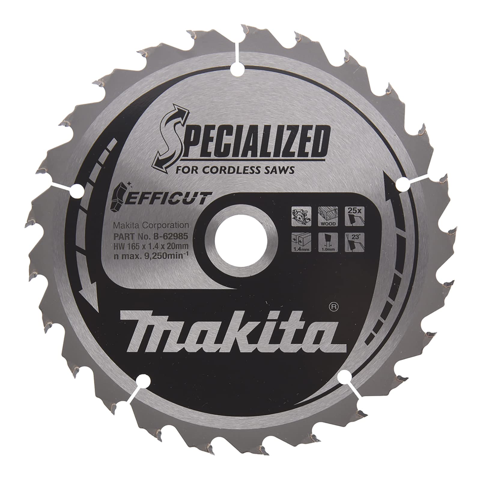 Makita B-62985 TCT Efficut Saw Blade 165x20x25T