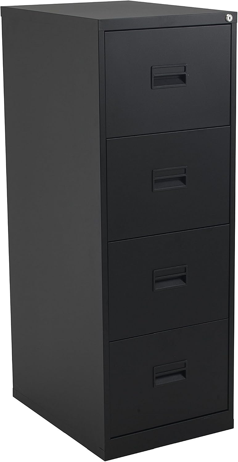 Office Hippo Heavy Duty Steel Filing Cabinet, 4 Drawer Filing Cabinet, Fully Welded Construction with 40kg Drawer Tolerance - Image 4