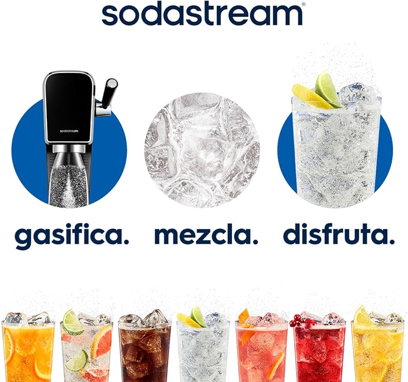 Art – Máquina para hacer agua con gas y bebidas favoritas, negro