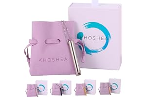 KHOSHEA Breathing Necklace for Anxiety & Stress Reducer, Calming Device for Meditation, Mindfulness Deep Breathing Tool for Panic Attack, Meditation Relief Gift for Men and Women (Silver)