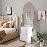 Warmiehomy Arched Full Length Mirror 165x60cm Gold Floor Standing view 9