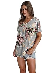WEESO Womens Summer Tops 2025 Pleated Plus Size