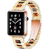 Fashion Resin iWatch Bands for Apple Watch Series Ultra 8 7 6 SE 5 4 3 2 1 (38mm/40mm/41mm, 42mm/44mm/45mm/49mm), Multicolor, 38mm, Light Blue, Modern, Sports, Buckle Closure