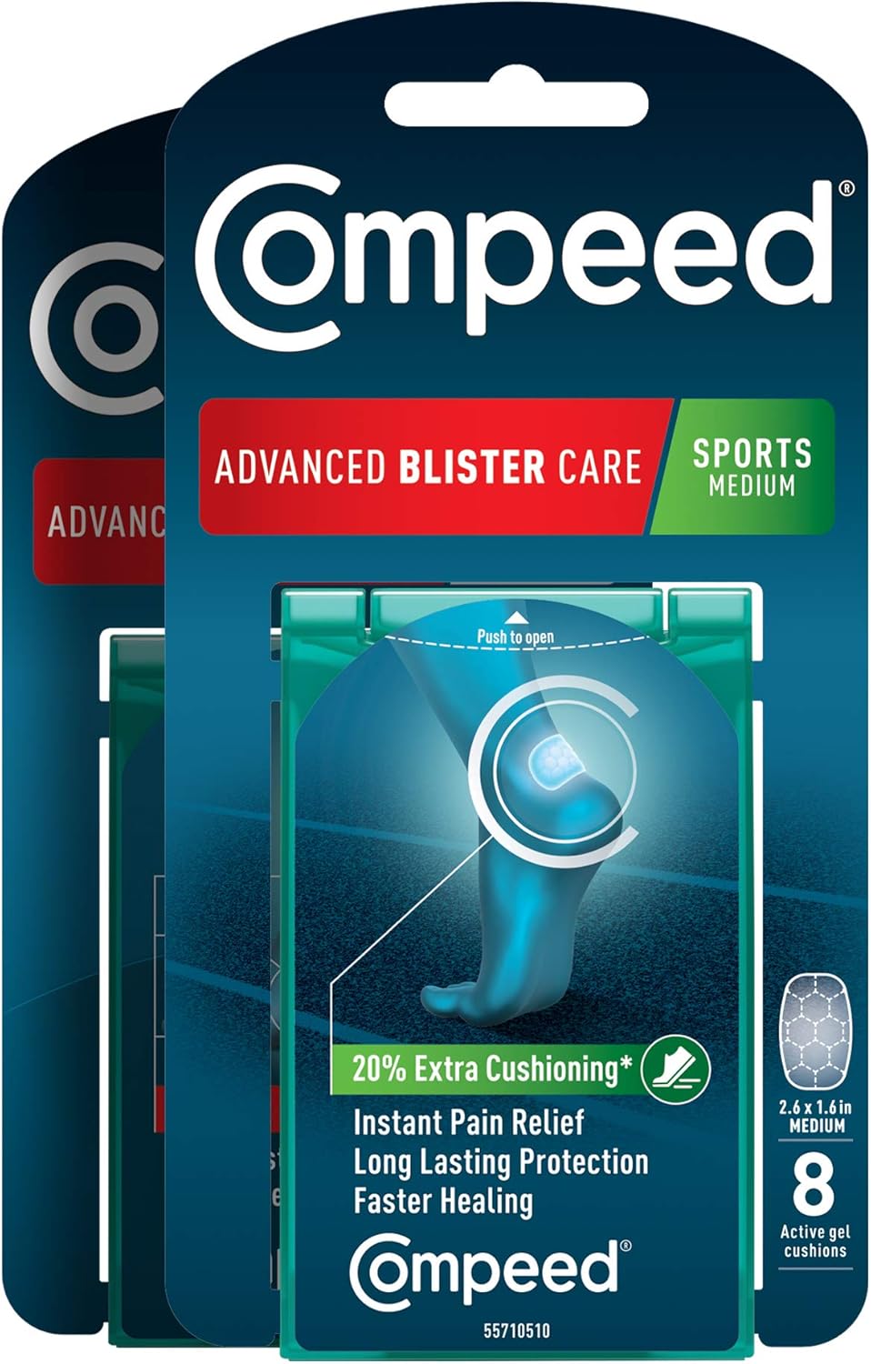 Compeed Blister Sports Medium Twin Pack 2x8ct (16ct): Health & Personal Care