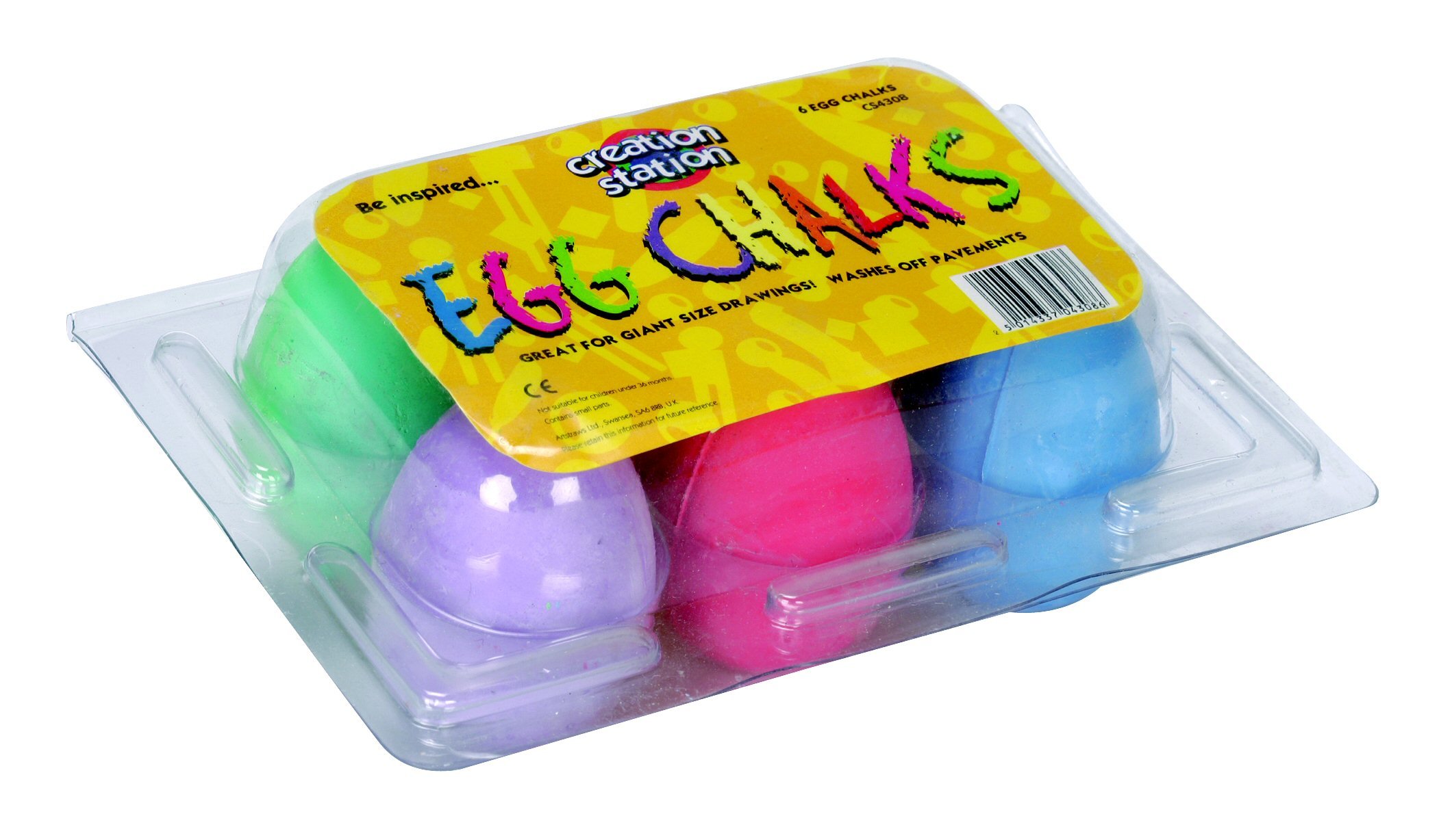 Creation Station AL520 Egg Chalks, Assorted Colours, 6 Count (Pack of 1)