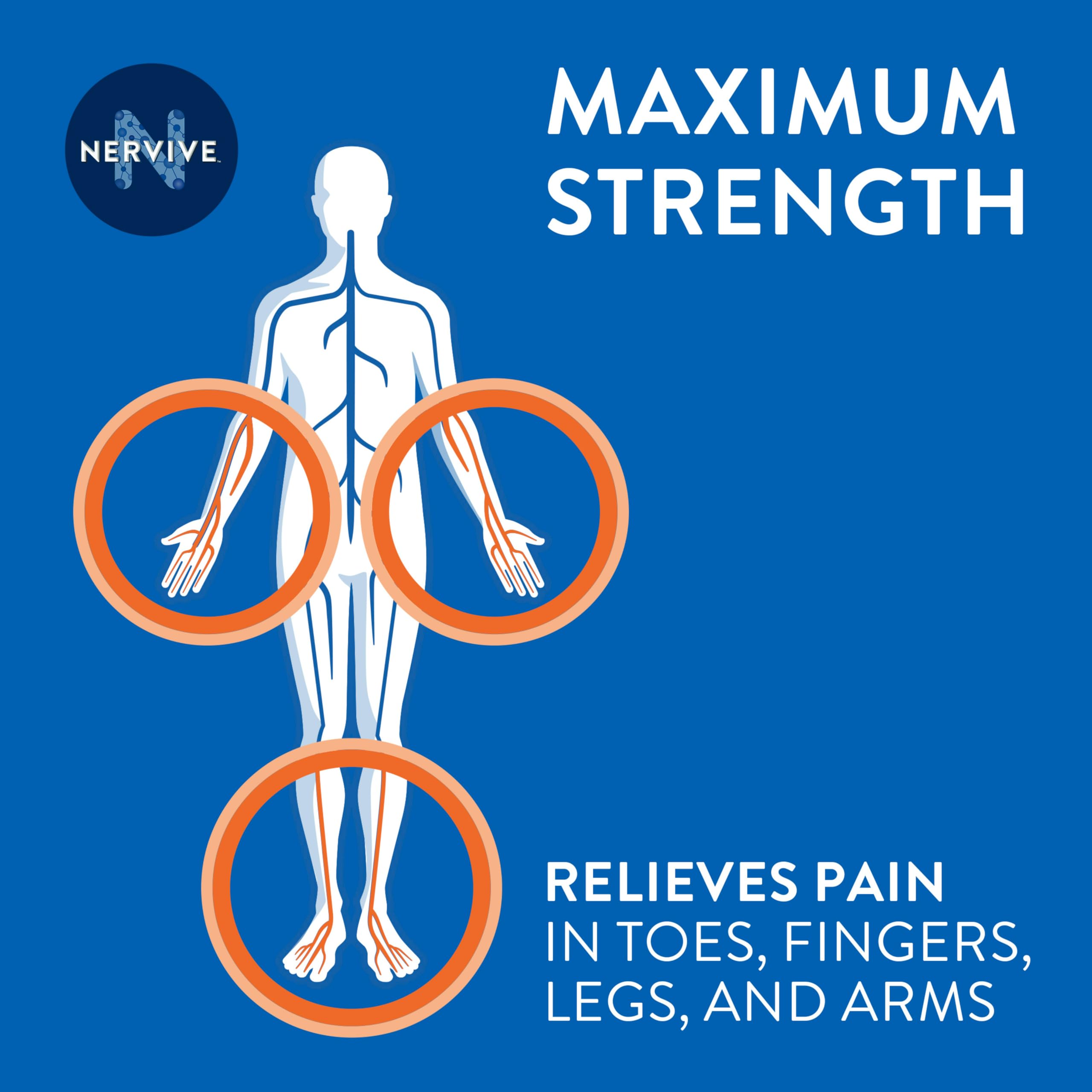Nervive Pain Relieving Roll On, Lidocaine Roll On, Nervive Pain Relief, Lidocaine Topical, Foot Pain, Leg Pain, Hand Pain, Max Strength Formula, 2.5oz