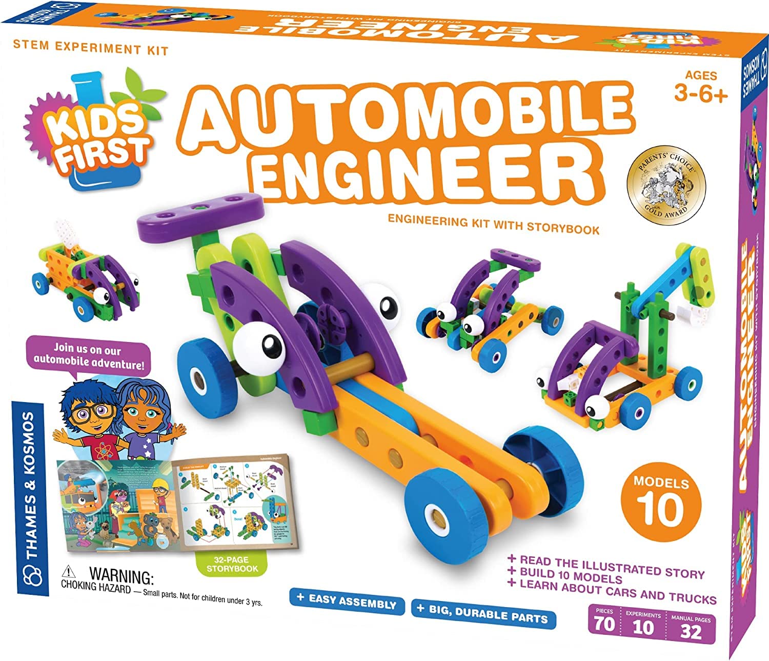 Photo 1 of Thames & Kosmos Kids First Automobile Engineer Kit | STEM | 32 Page Full-Color Illustrated Storybook | Ages 3+ | Preschoolers & Kindergartners | Develop Fine Motor Skills | Parents’ Choice Gold Award