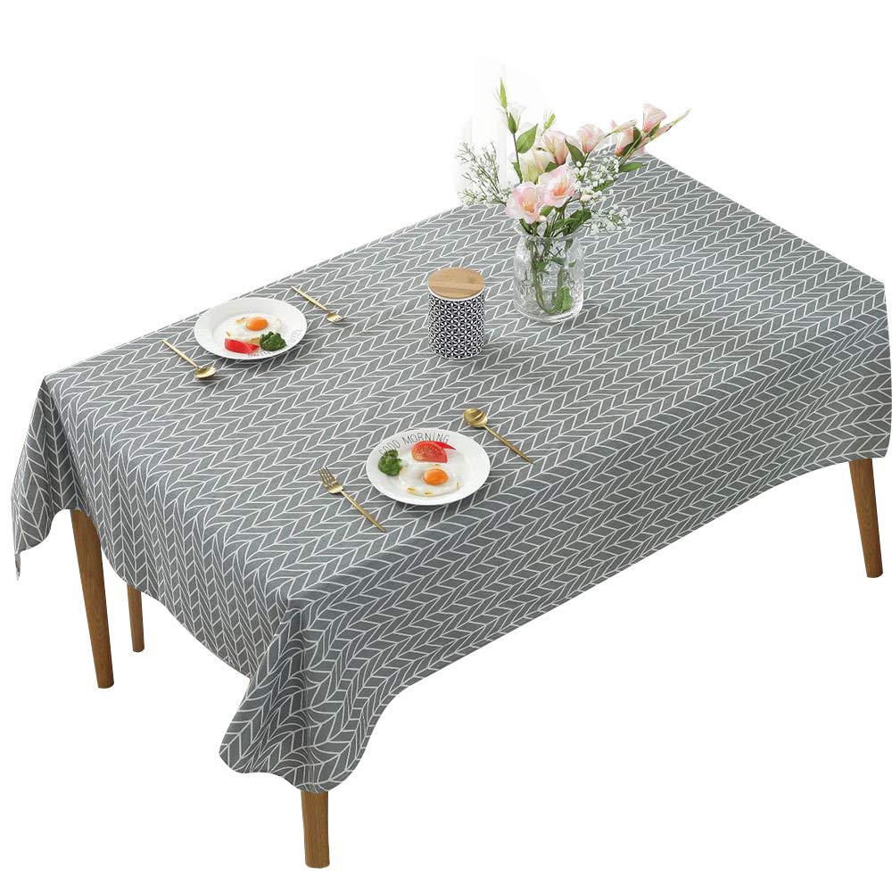 YOFASEN 30x180cm 30x200cm Table Runner - Linen Cotton Table Cloth 130x180cm 140x180cm - Grey/Yellow Table Runner for Birthday Party Banquet Decor, grey 01 - Tablecloths, 140x180cm