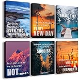 Inspirational Quotes Wall Art,Motivational Wall Art Decoration Painting, Suitable for Library, Office, Living Room,Home Deco,Tabletop/Hanging,| 6-pack(29 x 38 cm) framed 2