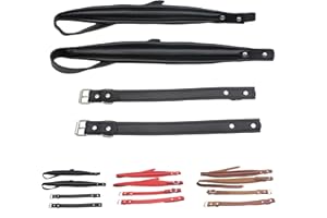 MUINS Accordion Shoulder Strap Harness PU Leather Belt for Adult Musicians, Comfortable Durable Acordeon Accessories (Black)