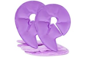 Arctic Flex Breast Ice Packs - Hot & Cold Therapy, Surgery Recovery Supplies - Heating & Cooling Gel Pad for Breastfeeding, Engorgement, Mastitis Relief, Sore Nipples, Lactation (Purple)