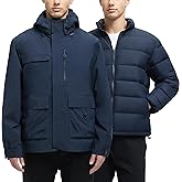 YGREYG Men's 3 in 1 Waterproof Winter Jackets Ski Warm Snow Rain Coat Puffer Liner Hood Windbreaker
