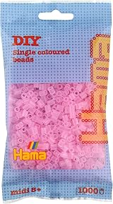 Hama 207-72 Midi Bead Translucent Pink, Bead Craft Set