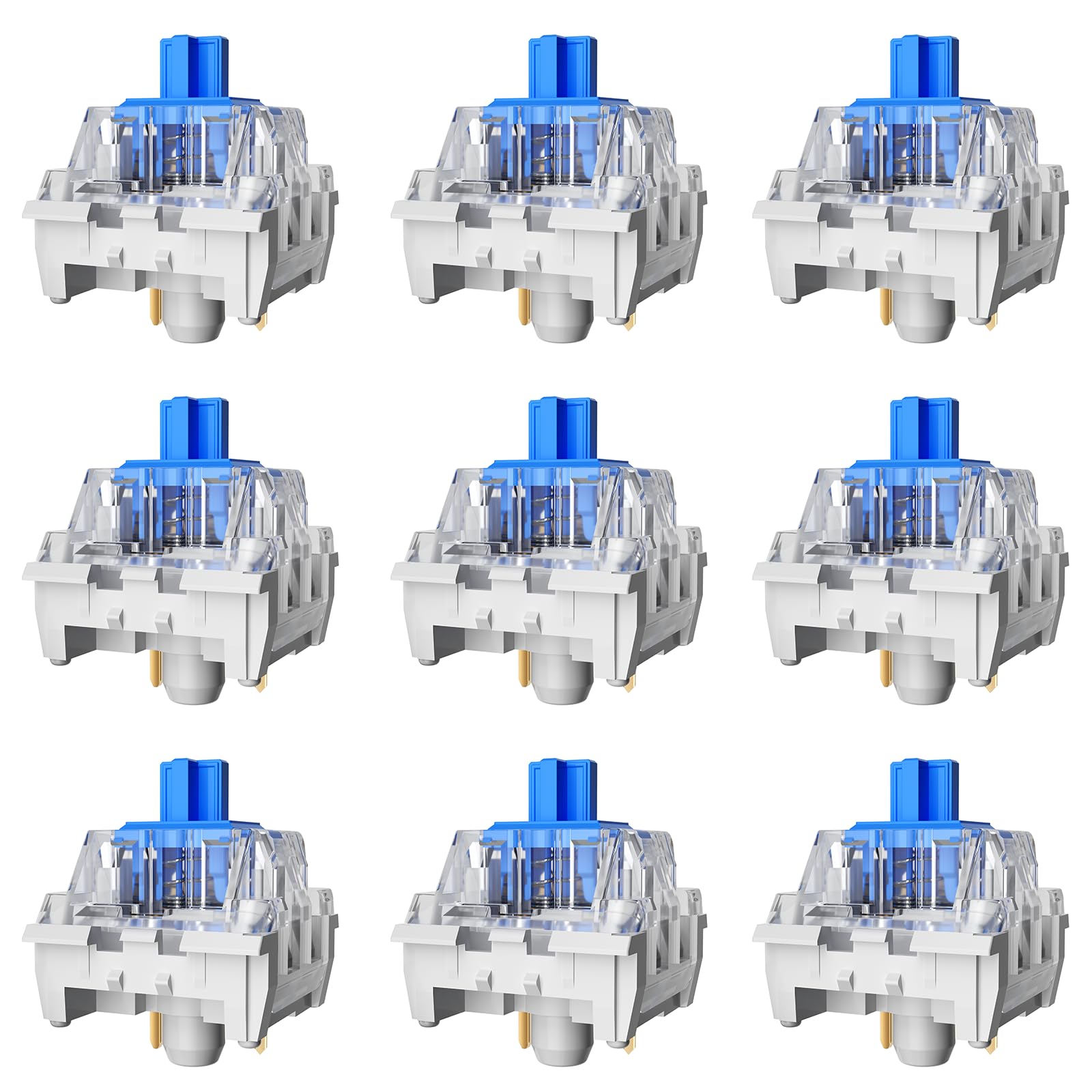 Photo 1 of Gngzyte Mechanical Gaming Keyboard Blue Switches,3 Pin 50gf RGB SMT Clicky Switch,Dustproof and Waterproof Switch(Blue,72PCS)