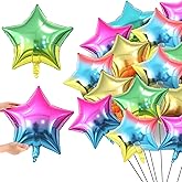 FairySandy 100 Pcs Star Foil Balloons 18 Inch Helium Foil Helium Balloons Pentagram Shape Party Decorations for New Year, Birthday, Baby Shower, Wedding, Engagement, Party Decoration (Gradient Color)