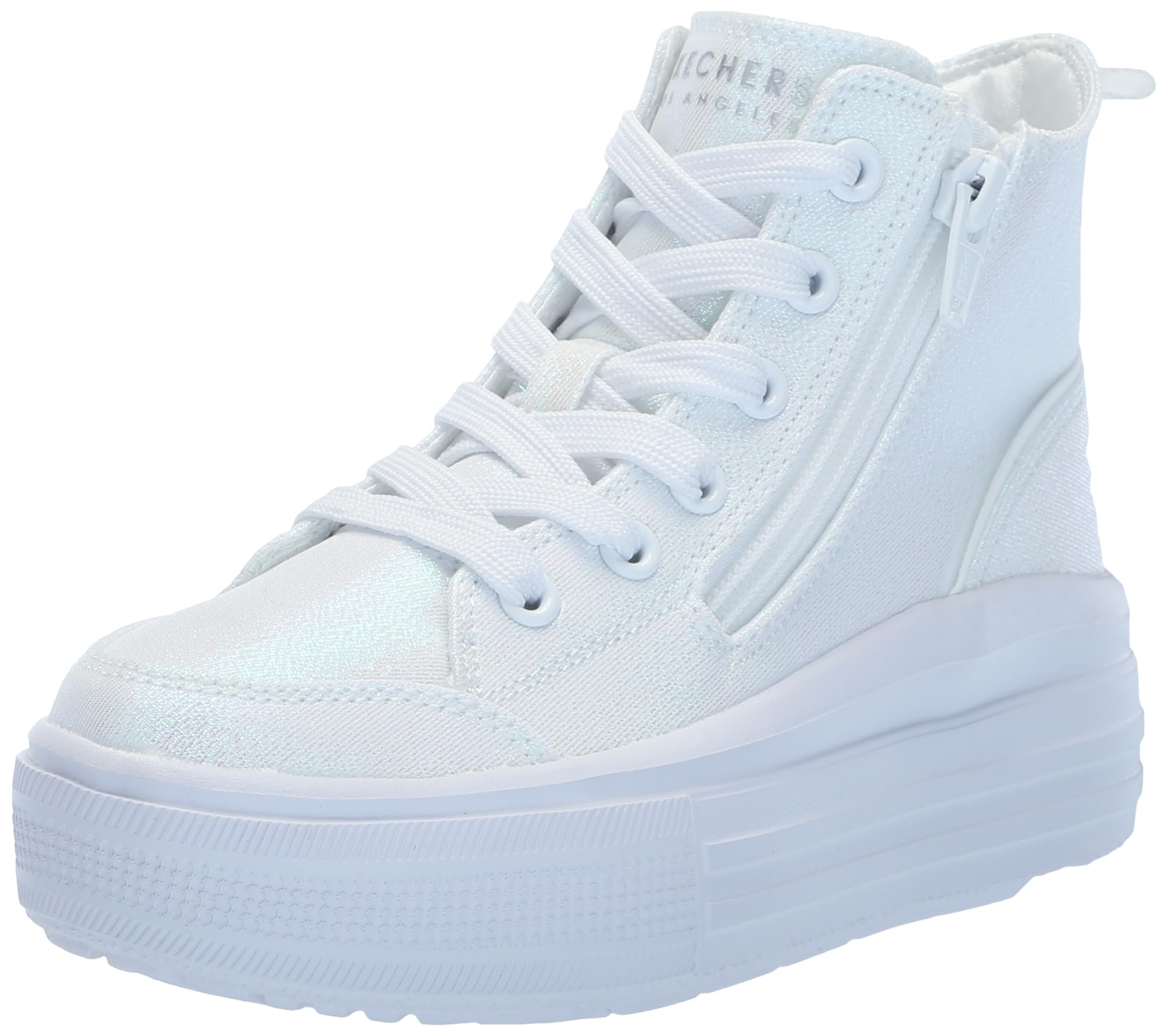 Photo 1 of Skechers Girls Hyperlift Sneaker, White, 5.5 Big Kid