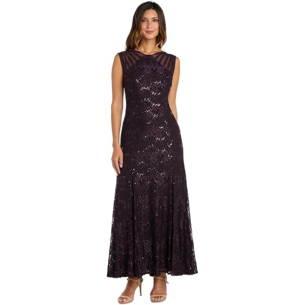Amazon.com: R&M Richards Women's Off The Shoulder Formal Gown - Glitter  Lace Mermaid Evening Dress