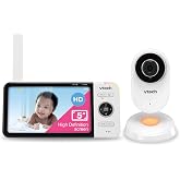 VTech VM818HD 5" 720p HD Video Baby Monitor | No WiFi, 110&deg; Wide-Angle Lens, True-Color Day &amp; No-Glare Night Vision, Night Light, 1000ft Range, 2-Way Talk