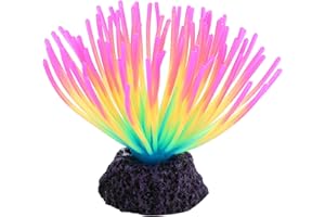 CAPASTEC Silicone Glowing Anemone, Fluorescence Aquatic Artificial Coral for Aquarium (Multicolor)