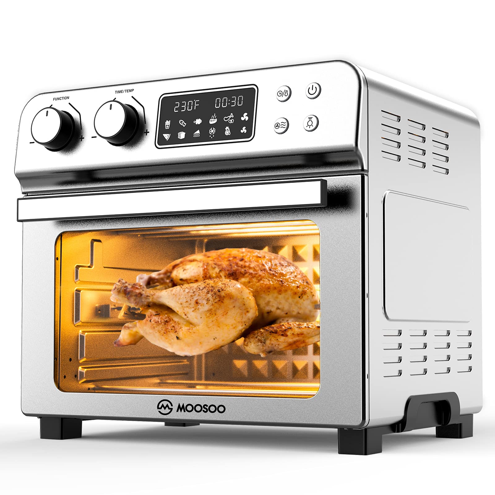 Buy MOOSOO 10in1 Air Fryer Toaster Oven, 24 Quart/6 Slices Large Air