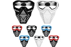 RoundFunny 8 Pack Tactical Mask for Kids with Safety Goggles to Protect Eyes, Full Mask Eye Protection for Christmas Kids Gifts CS Airsoft Shooting Game Party