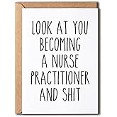 OystersPearl Look At You Becoming A Nurse Practitioner And Shit Card - Nurse Card - Gift Card For Nurse - Nurse Birthday Card