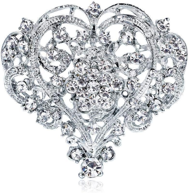 Huertuer Wedding Brooch, Brooch Diamond Brooch Retro Brooch Costume Accessories 2-Piece Set