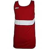 ASICS Mens Break Through Singlet, Red/White, Medium