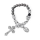 Nazareth Store One Decade Paracord Rosary Beads Pocket/Bracelet Rosary Miraculous/St Benedict/St Joseph Medal & Cross