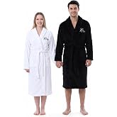 2 Pack His and Hers Robes Matching Flannel Bathrobes for Couples | Mr and Mrs Couples Matching Robes,Embroidered Robes with Pockets and Belts for Wedding,Anniversary,Christmas Engagement Gifts