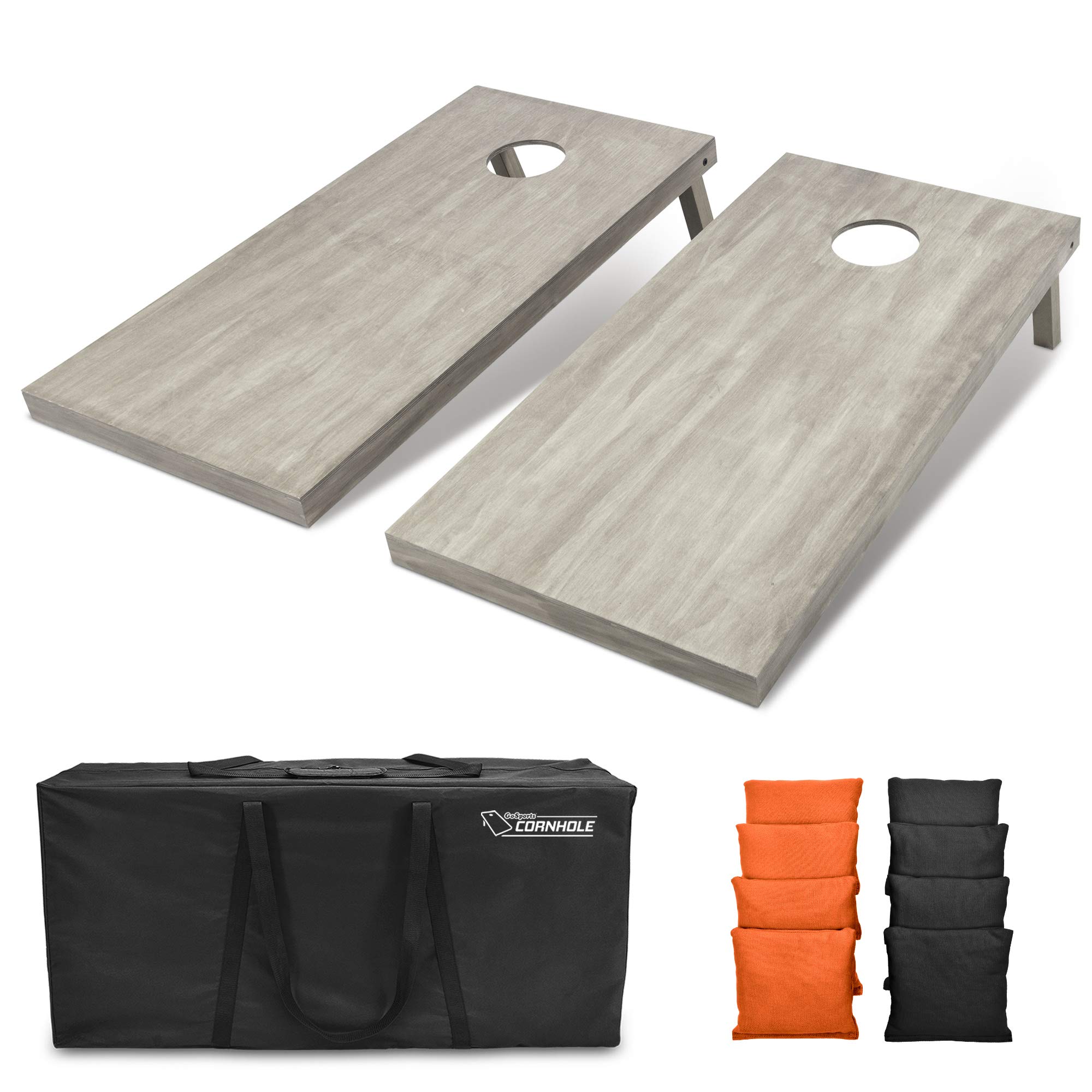 GoSports 4'x2' Regulation Size Wooden Cornhole Boards Set | Includes Carrying Case and Bean Bags (Choose Your Colors) Over 100 Color Combinations Image