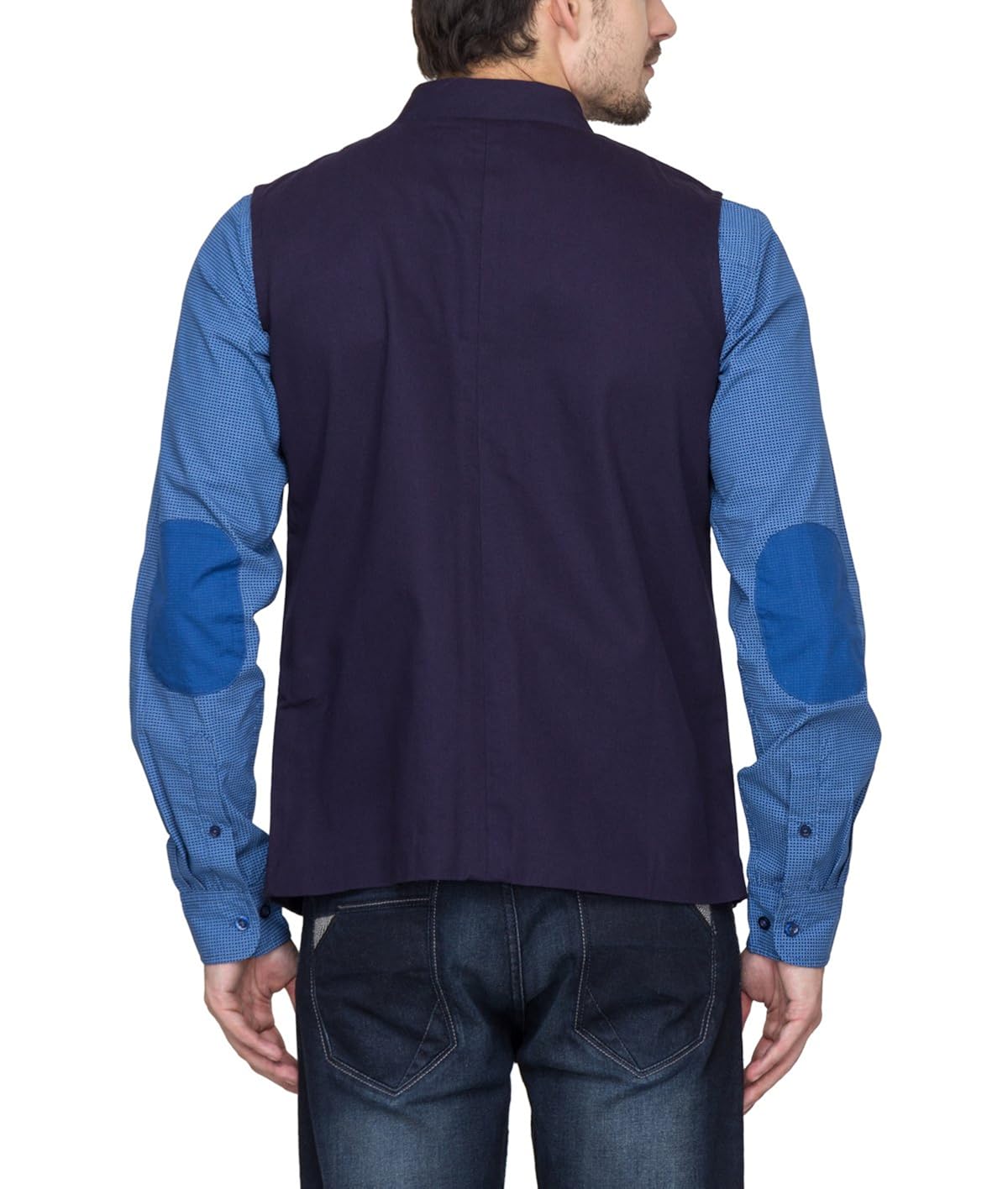 hypernation blue color twill waistcoat for men