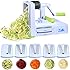 Zalik 5-Blade Spiralizer - Vegetable Spiral Slicer With Powerful Suction Base - Strong & Heavy Duty Veggie Pasta Spaghetti Maker for Low Carb/Paleo/Gluten-Free Meals With Extra Blade Storage Caddy