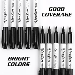 Yocfon Permanent Markers, 72 Count Black Permanent
