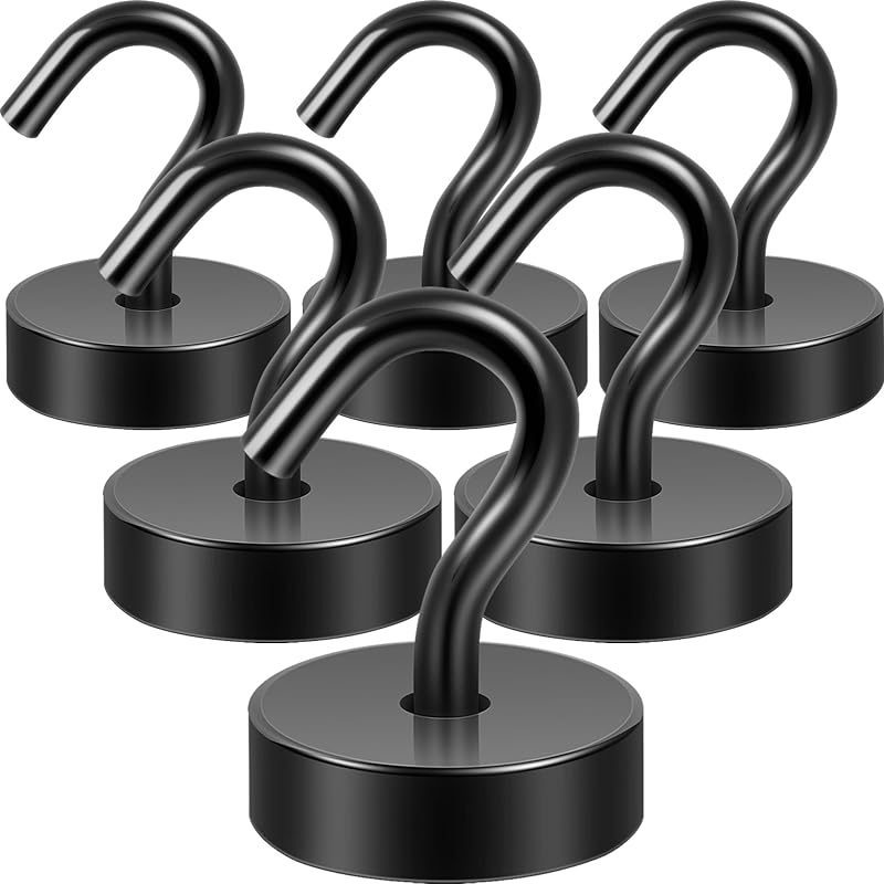 Neosmuk 40lb Magnetic Hooks with Steel Tube Pack of 6