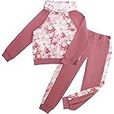 GRACE KARIN Girls 2 Piece Pant Sets Girl Long Sleeve Hooded Sweatshirt Clothes Set Kids Sweatpants Outfits Size 6-14
