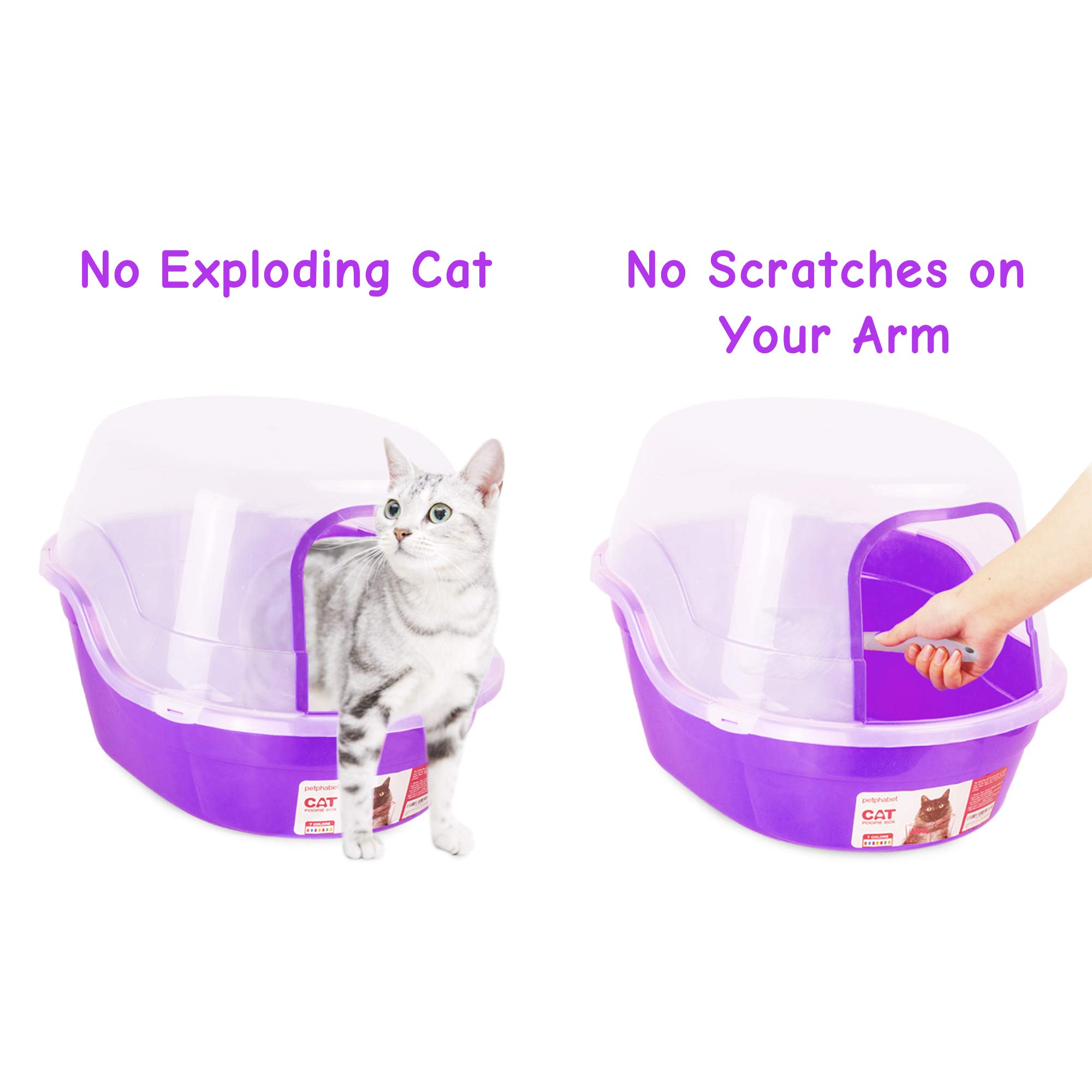 Petphabet large Cat Litter Tray Toilet Box, 63x49x42cm, Jumbo Hooded