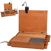 T TOGUSH Model Building Station, Portable Hobby Workbench with Tool Storage | Solid wood hobby station with dust collection, cutting mat, tool holders for model, miniatures &amp; scale model assembly