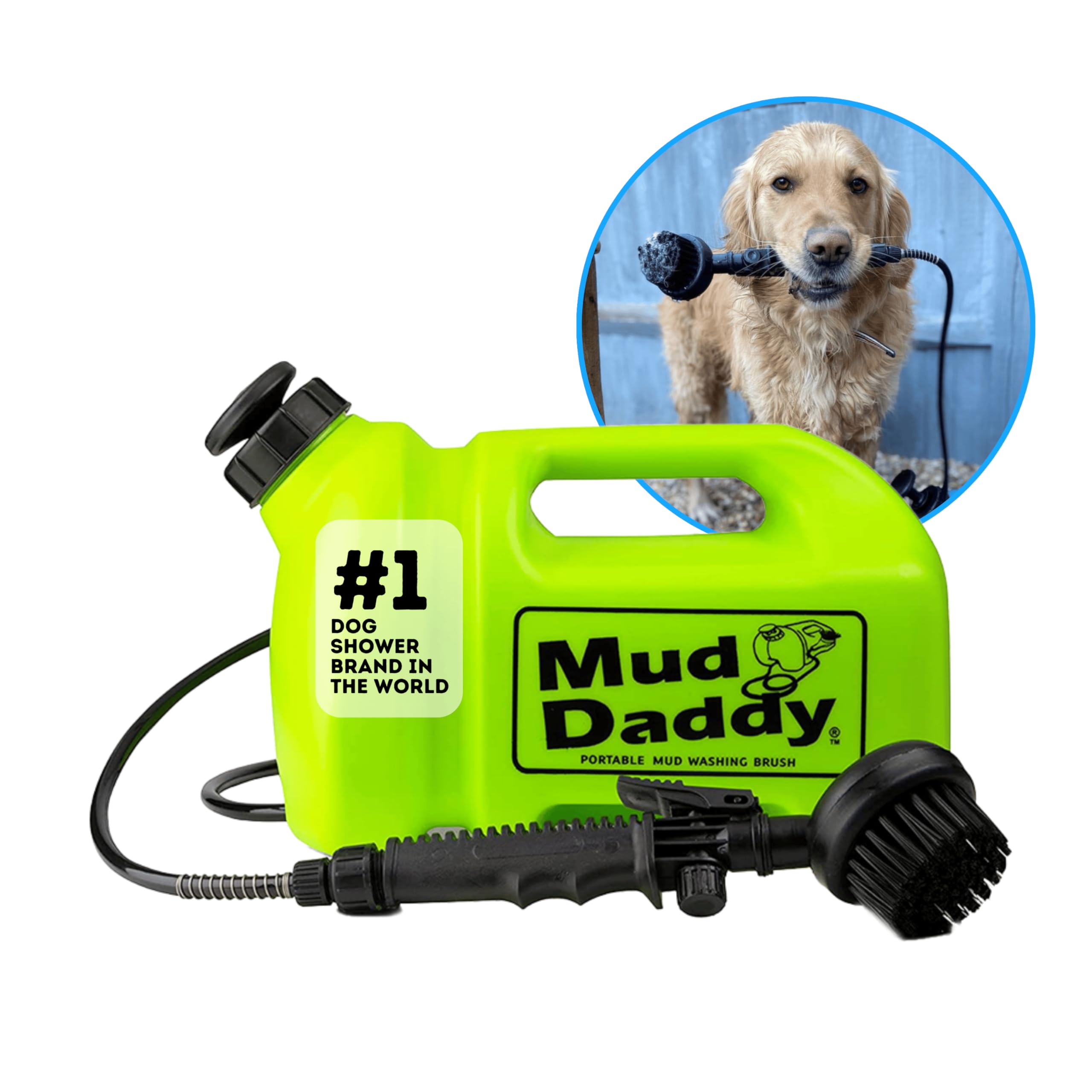 Mud Daddy – Portable Pet Washer, Multipurpose Washing Device, Muddy Walks, Pet Cleaning, Grooming Perfect for Dogs, Horses, Bikes, Shoes, Camping and More – 5 Litre – Green — image 1