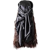 vabovin Satin Head Scarf for Women Solid Color - Hair Scarves 35 Inch Bandana Headscarf