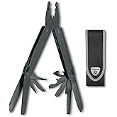 Victorinox Swiss Tool BS Multi-Tool, 27 Functions, Black Oxide Steel | Compact Swiss-made tool with 2 blades, wood and metal saw, Phillips screwdriver, and durable nylon belt pouch included