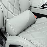 Dapucarin Lumbar Support Pillow for Car Seat and Office Chair, Gaming Chair, Ergonomic Memory Foam Back Cushion Lower Back Pain Relief, Luxury Leather Back Support Pillow, Gray, 1 Pack