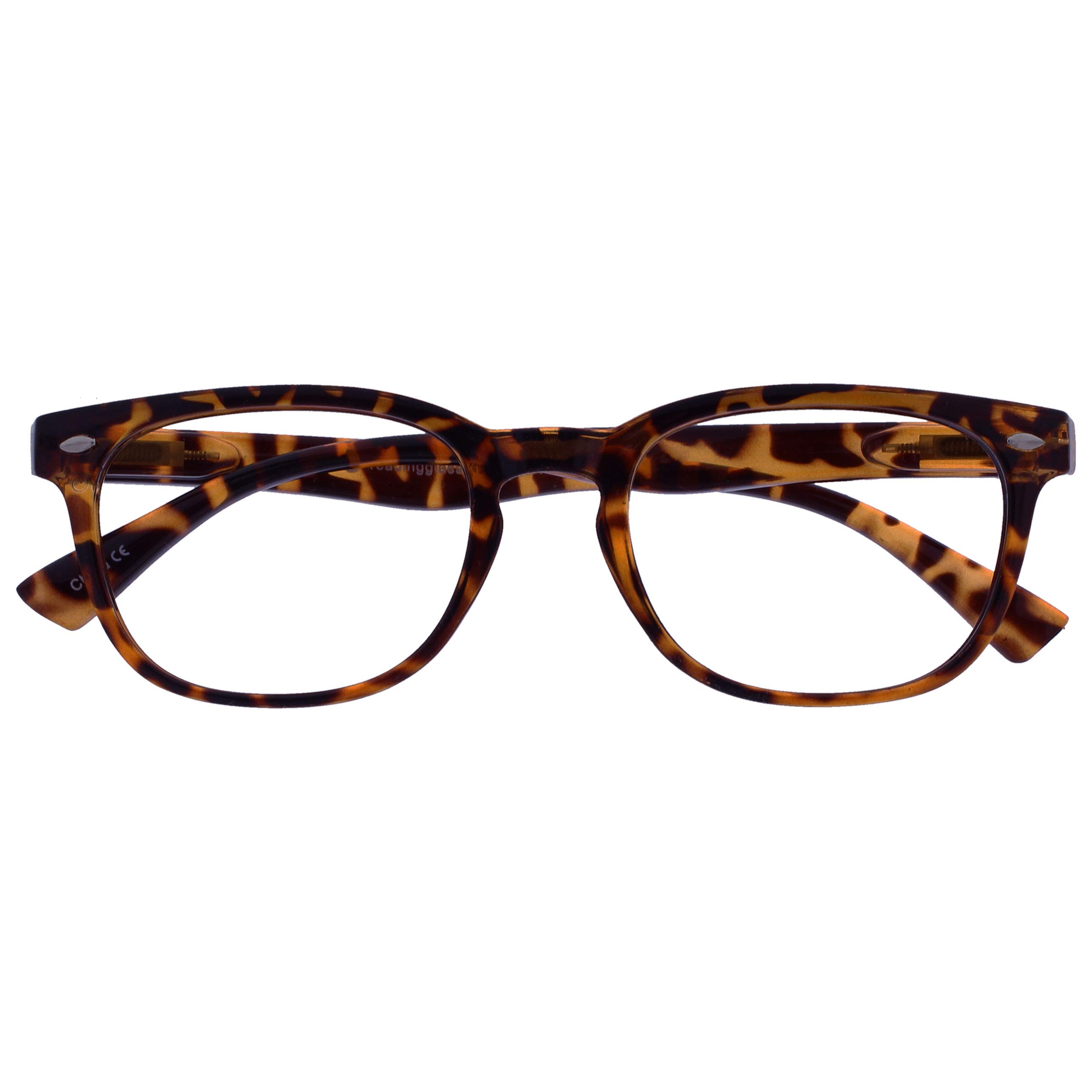 OPULIZE ORA Reading Glasses for Men Women - Designer Style Rounded Frame - Scratch Resistant - Spring Hinges - Brown Tortoiseshell +1.00 — image 1