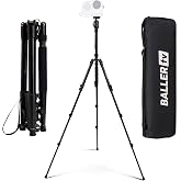 Ultra Portable 80&rdquo; Aluminum Tripod Stand &ndash; Official BallerCam Accessory, Lightweight 5-Section Travel Tripod with Ball Head, Folds to 16.5&rdquo;, Max Load 35lb