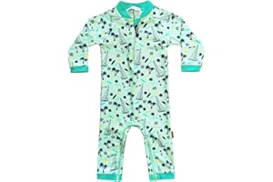 weVSwe Baby Toddler UPF 50+ Sun Protection Rash Guard Long Sleeve Swimsuit with Crotch Zipper