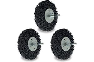 3PCS - 4" Strip & Clean Discs with 1/4" Shaft (Black) 4" x1/4", MAX RPM 4,500, Easy Strip Disc, Surface Treatment, Rust Paint