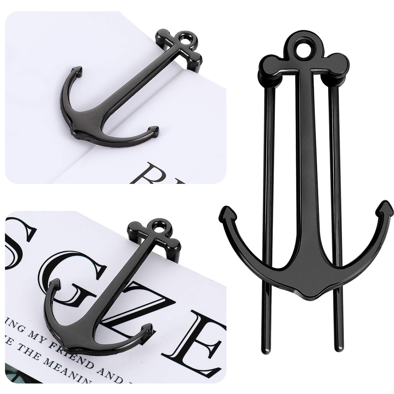 2 Pieces Bookmarks Creative Bookmark Metal Page Holder for Students Teachers Graduation Gifts School Office Supplies (Black)
